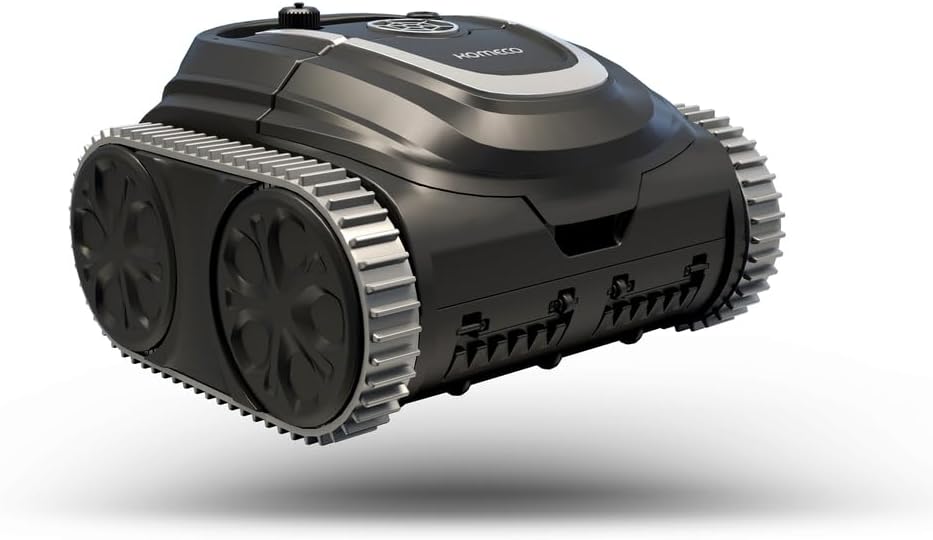 Robô de piscina Komeco AquaPlus Prime KORP80 em primeiro plano sobre fundo branco.