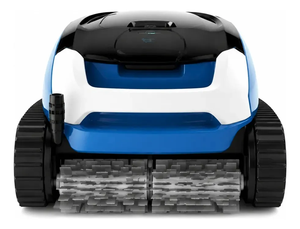 Robô de piscina Zodiac Voyager RE 4460 iQ em primeiro plano sobre fundo branco.